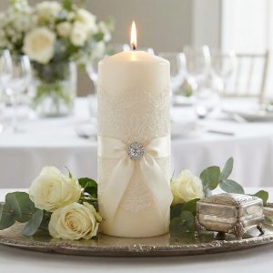 Elegant Wedding Pillar Candle